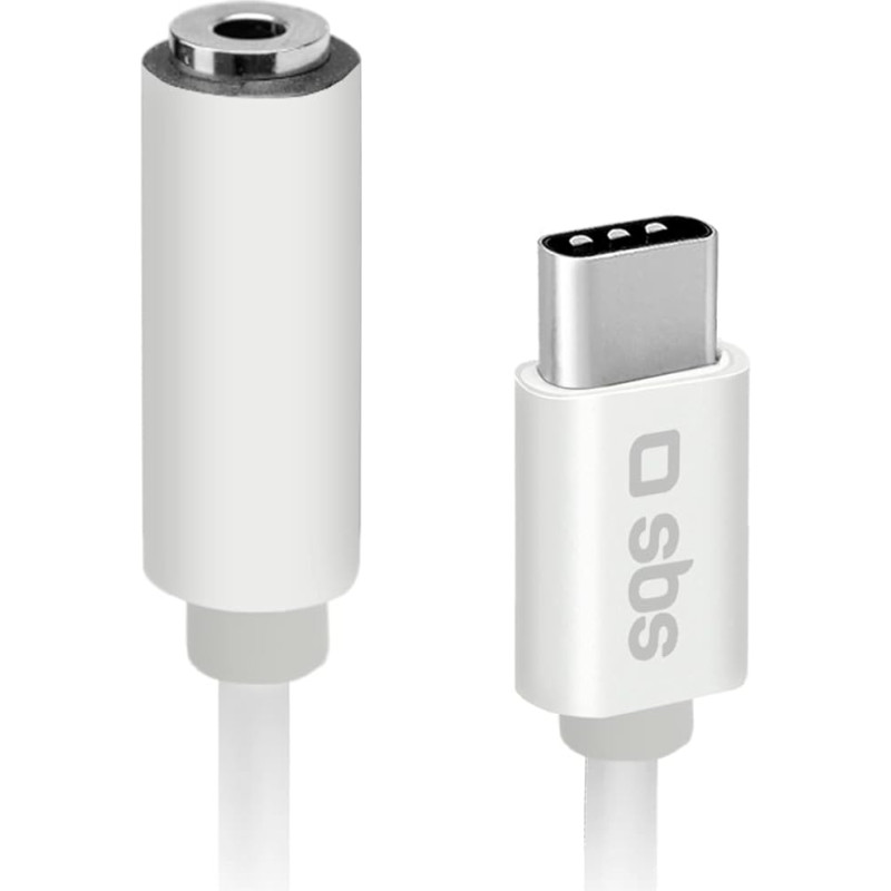 SBS 3,5 mm lizdo į USB-C vyriškos lyties metalinį vyriškos lyties garso adapteris išmaniesiems telefonams, ausinėms, HiFi Stereo, garsiakalbiams ir ausinėms, 9 cm kabelis muzikai ir skambučiams