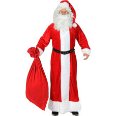 Foxxeo vyrų 5 dalių Premium Santa kostiumas su paltu, dydis M-XXXXL, xl/xxl