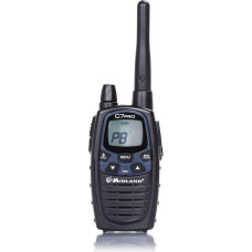 Midland G7 Pro Single PMR + LPD radijo stotis, 16 kanalų, dviejų dažnių, C1090.14, su kištukiniu įkrovikliu, 4 baterijomis (1800 mAh), diržo spaustuku