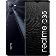 realme C35 4+64GB ryškiai juodas 4G SIM kortelės be SIM kortelės atrakintas išmanusis telefonas 50MP AI triguba kamera 6,6