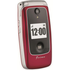 Primo 418 by Doro GSM 360029 Mobilusis telefonas su dideliais mygtukais, matinių spalvų ekranu, kritimo jutikliu, žibintuvėliu, FM radijo imtuvu, kalendoriumi, staline įkrovimo stotele, raudonos spalvos