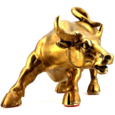 Lizipai Brass Wall Street Bull Statue Home Living Room Office Decoration Good Luck and Wealth Thanksgiving/Christmas Handmade Gift