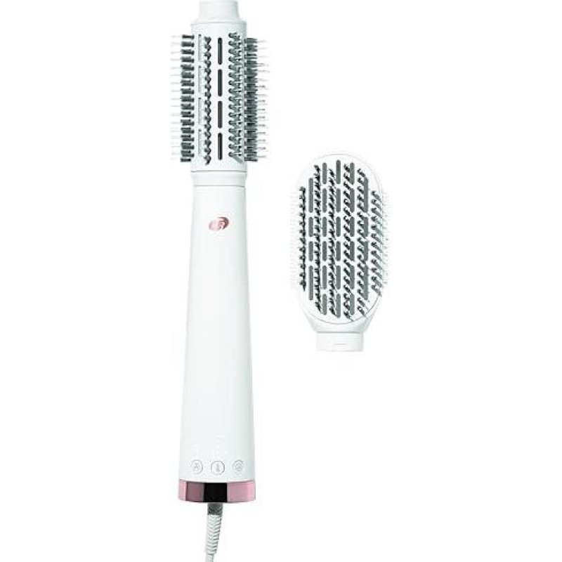 T3 AireBrush Duo Hot Air Dry Brush with Two Interchangeable Attachments, 15 Temperature and Speed Combinations, T3 IonFlow Technology, Volume Booster Switch + Lockable Cold Level