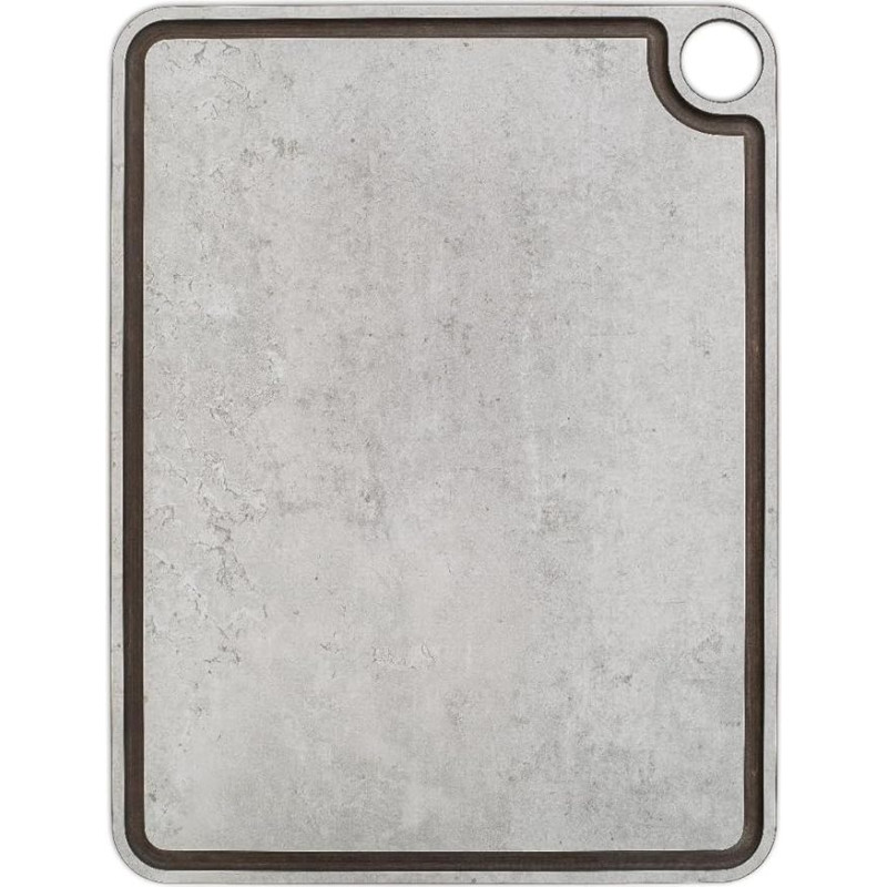 ARCOS Chopping Board with Gutter and Hook. Smooth Cutting Surface for Food Made of Cellulose Fibres and Resin. Professional Chopping Tool with Anti-Overflow Channel. Grey. 17