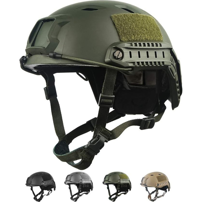 LOOGU Taktinis šalmas Greitas Airsoft šalmas Ops Core apsauginis šalmas su pagalvėlėmis ir šoniniais bėgiais Crash šalmas laisvalaikiui Lauko dažasvydžio kovinis šalmas Kovinis šalmas Kovinis šalmas Viršutinis šalmas