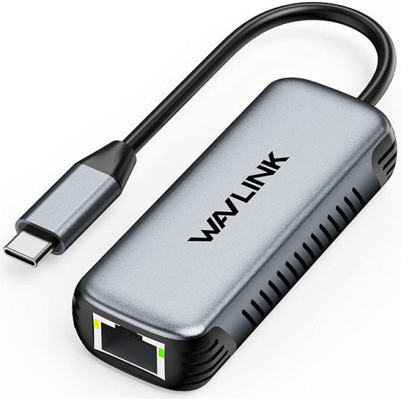 WAVLINK USB C-5G Ethernet adapteris, 5000 Mbps USB C adapteris, Ethernet tinklo adapteris be tvarkyklių, skirtas nešiojamiesiems kompiuteriams, suderinamas su 