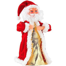 infactory Tanzender Nikolaus: Singender, Tanzender Weihnachtsmann Swinging Santa, 28 cm (Singende Weihnachtsfigur, Tanzender Weihnachtsmann mit Musik, Kinder Weihnachten)