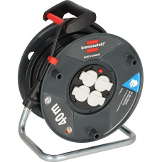 Brennenstuhl Garant V2 Cable Reel, 40 m, TÜV-Süd Certified (Made in Germany, Indoor Use, 4 Earthing Contact Sockets with Self-Closing Lids, with Ergonomic Handle)