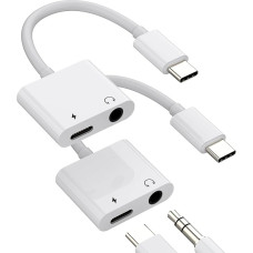 Adapterio lizdas USB C ausinės (2 pakuotės) 3,5 ausinių kabelis 