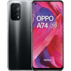 OPPO A74 5G - 6 GB RAM ir 128 GB + papildoma spartinančioji atmintis, laisvas nuo SIM kortelių išmanusis telefonas (6,5 Zoll Bildschirm, 5000 mAh akumuliatorius, 48 MP Quad-Kamera, 90 Hz Bildwiederholrate) - Fluid Black (juodos spalvos)