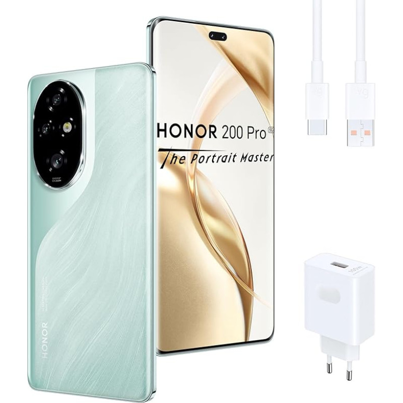 Išmanusis telefonas HONOR 200 Pro 5G 12 + 512 GB, 6,78 colių OLED ekranas, 120 Hz, 50 MP pagrindinė portreto kamera, 