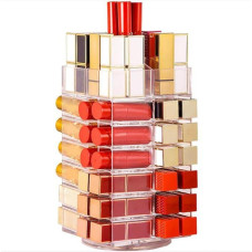 Guolich Lipstick Organiser Acrylic Makeup Beauty Storage 53 Room Lipstick Display Rack 360° Rotating Stand for Lip Glaze Cosmetic Holder