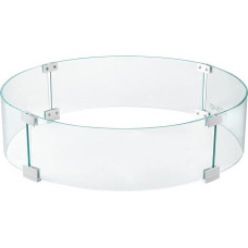 VEVOR Fire Pit Wind Shield Glass Flame Guard Round Glass Sign 26 x 6 inch Wind Shield Clear Tempered Glass Flame Guard Aluminum Alloy Feet for Propane Gas