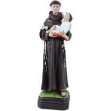 St Anthony Padova Religious Statue - Hand Painted Resin Height 30 cm