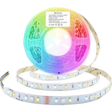 GIDEALED 24 V RGBWW LED Strip 10 m Roll, Dimmable RGB Cool White Warm White (2700 K - 6000 K) SMD5050 6 Wire Full Colour Ambient Daylight RGBCCT Light Strip Plus, Only Not Waterproof RGBWW LED Strips