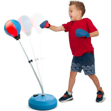 Reguliuojamo aukščio smūgiavimo maišas su stovu vaikams ir suaugusiesiems - laisvai pastatomas smūgiavimo maišas - idealiai tinka MMA treniruotėms, streso malšinimui ir fitnesui