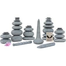 Refleksologinis karštų akmenų rinkinys su 34 karštais akmenimis