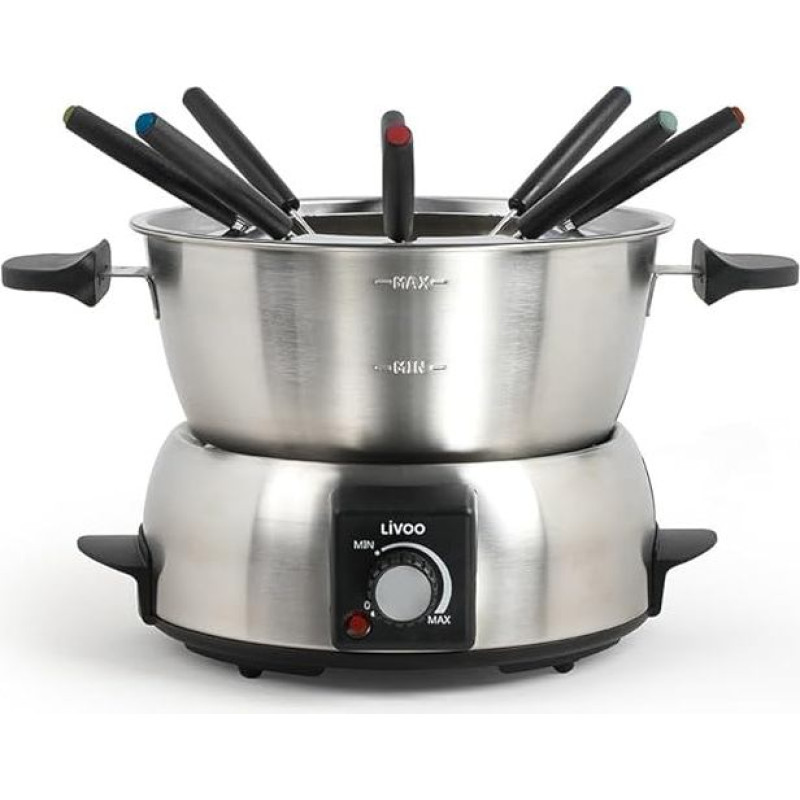 Fondue 1000 W 8 Stainless Steel Forks - Doc263 - Livoo