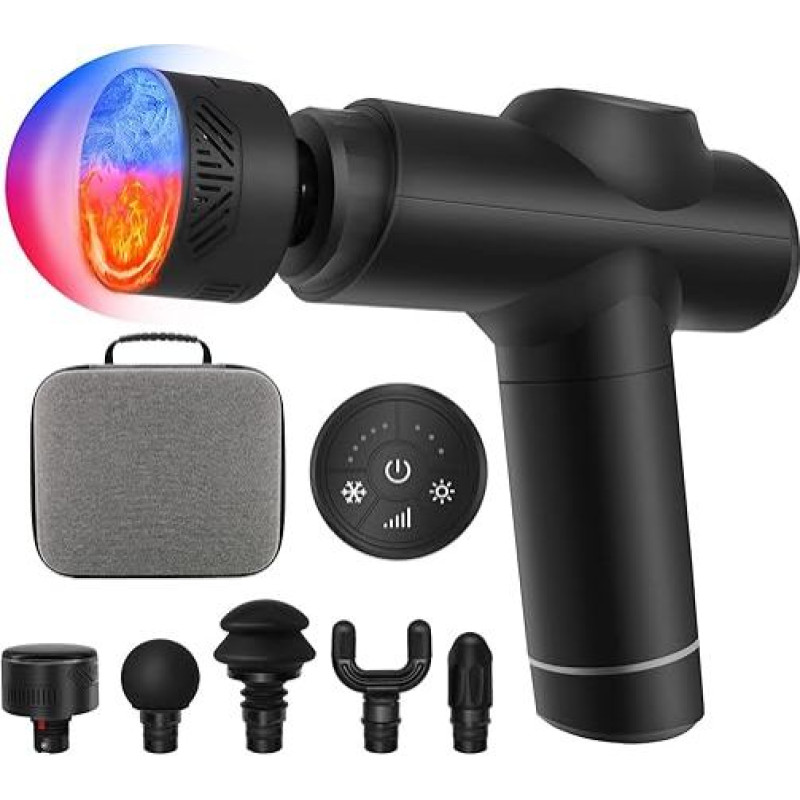 Emicool Professional Massage Gun with Heat and Cold, Electric Massager with Warm Function, Massage Gun with Heat Cold Function, Deep Tissue Muscle Massager Massage Gun