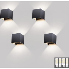 Klighten 4 Pack Wall Light Outdoor/Indoor Modern Up Down Design, 9 W Wall Lamp with a Replaceable G9 Bulb, Waterproof IP54 Outdoor Wall Lights, Natural White, 4000 K, Anthracite Ral 7016