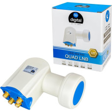 hb-digital Quad Ultra LNB NW LNC 4 abonentams / imtuvui [2x testas labai geras] Tiesioginis ryšys su palydovine priėmimo sistema Full HDTV 4K Balti paauksuoti kontaktai - apsauga nuo oro sąlygų (stumdomas)