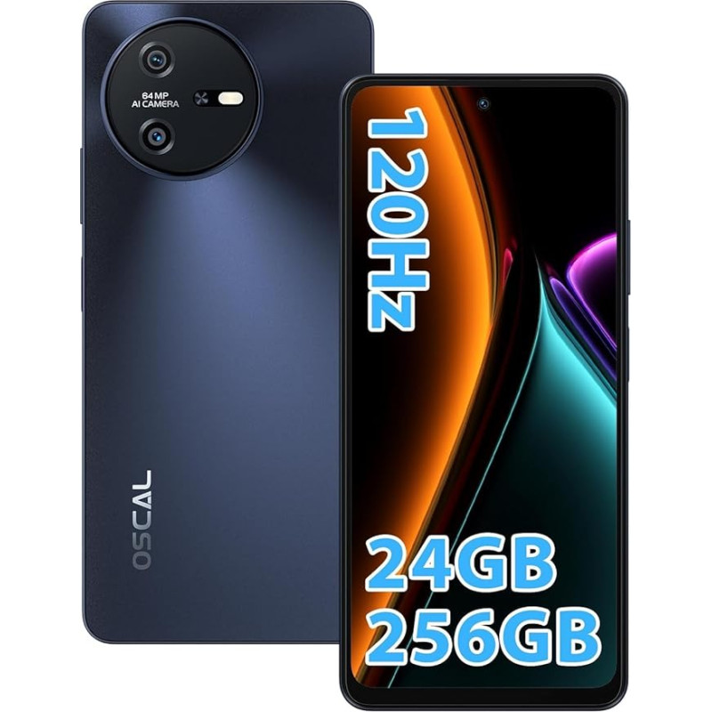 OSCAL Tiger12 Mobilusis telefonas be sutarties, 24GB + 256GB / 1TB išplečiamas, aštuonių branduolių 