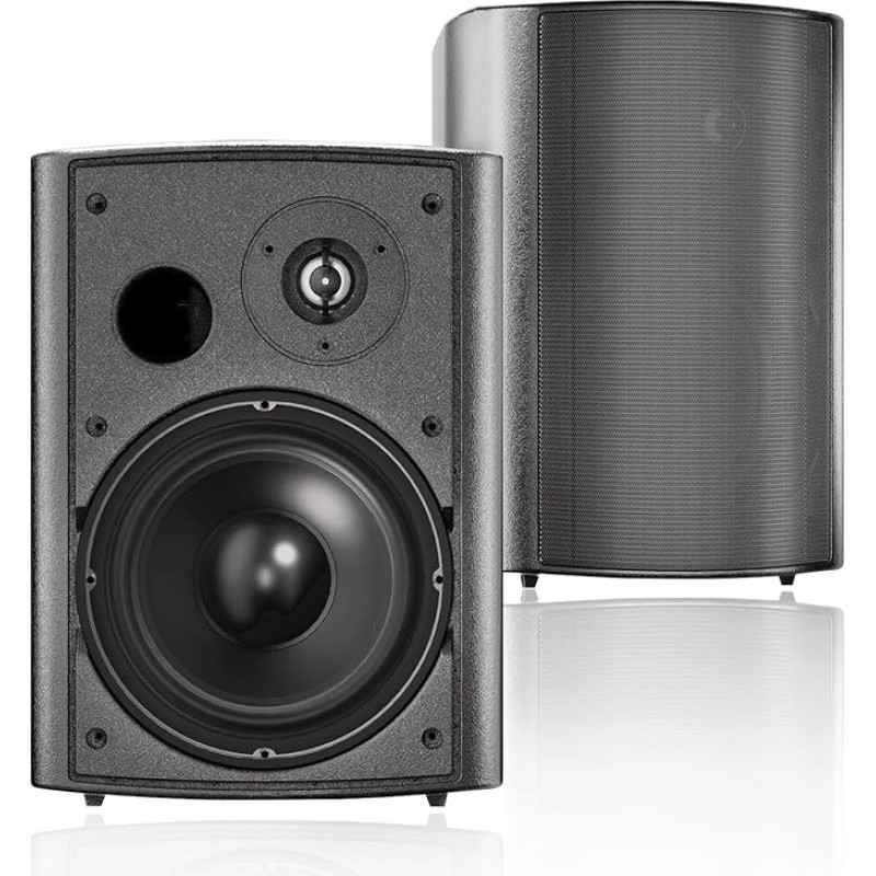 STUDIOFINIX 6.5 Inch 400 Watt Waterproof Outdoor Speaker Outdoor Speaker Bluetooth Wall Mount Speaker Waterproof Weatherproof for Patio Garage Home Outdoor (Black)