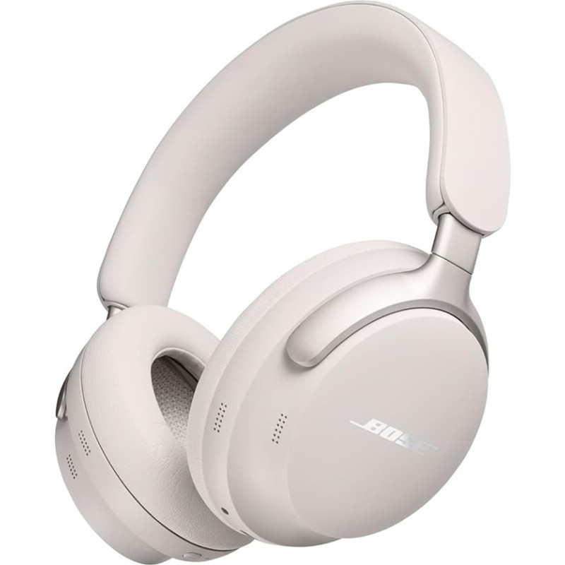 Bose QuietComfort Ultra Wireless Headphones with Noise Cancelling for Spatial Sound, Over-Ear Headphones with Microphone, Up to 24 Hours Battery Life, Headphones with Room Sound, White