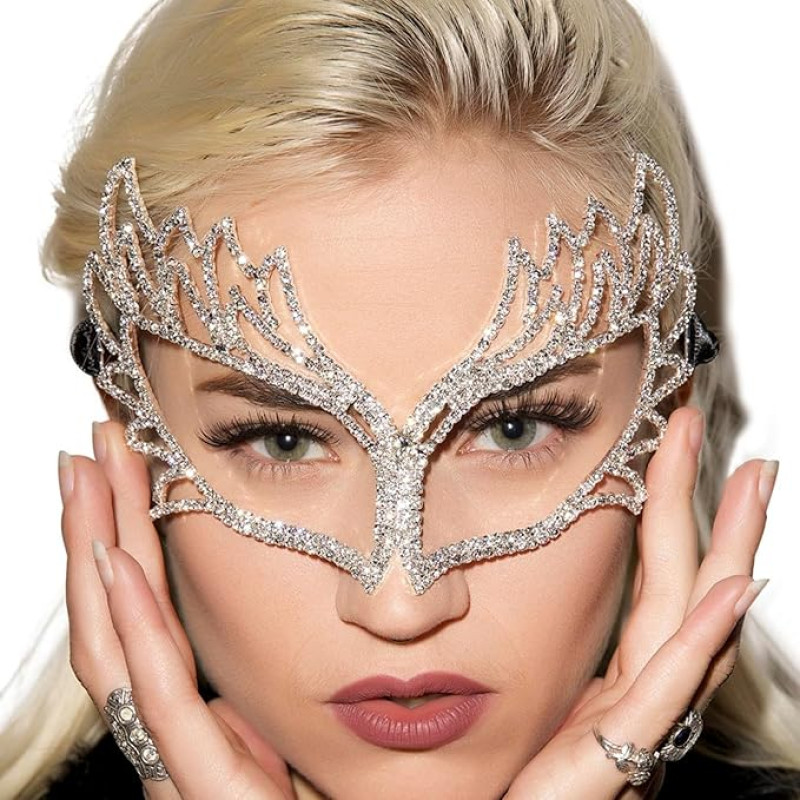 NICEYEA Rhinestone kaukė maskarado kaukė Rhinestone akių kaukė Karnavalo kaukės Venecijos kaukės Kostiumas Šalis reikmenys Karnavalas Helovinas Jubiliejinis festivalis kamuolys Uzpost tema šalis