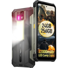 Ulefone Armor 24 Lauko mobilusis telefonas be sutarties, 22000 mAh 1000LM stovyklavimo lempa 16GB + 256GB 6,78 colių FHD+ 120Hz 64MP + 64MP naktinis matymas 4G Dual SIM 5G WIFI/OTG/NFC/GPS/IP69K Statybvietė