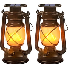 Martiount Solar Lanterns for Outdoor Use - Pack of 2 Solar Garden Light Waterproof Decorative Solar Lights for Outdoor Vintage Hanging Solar Light for Garden Patio Yard