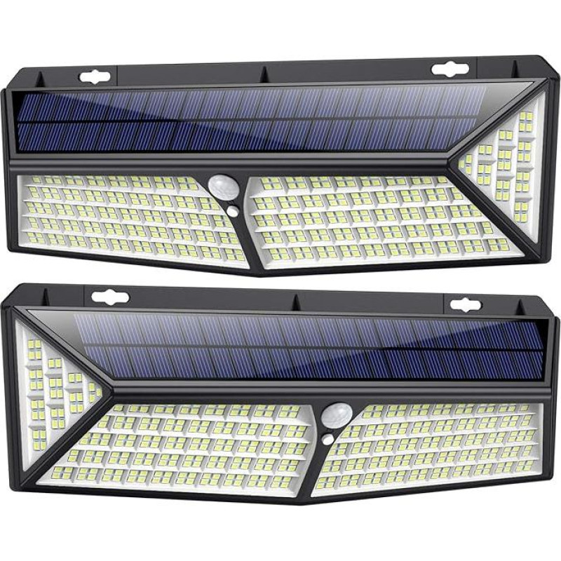 Solar Lights for Outdoor Use, 430 LEDs, USB Charging and 3500 Lumens, kilponen Solar Light Outdoor with Motion Sensor, 4400 mAh, Super Bright 270° Solar Waterproof Wall Light, Solar Light, Garden Outdoor Light