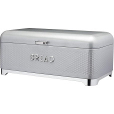 KitchenCraft Lovello Brotbox, Schwarz, Stahl, Strukturierte Oberfläche, Retro 1950s Stil, mit Deckel, für Brot, Brötchen etc., 42 cm x 22 cm x 16,5 cm