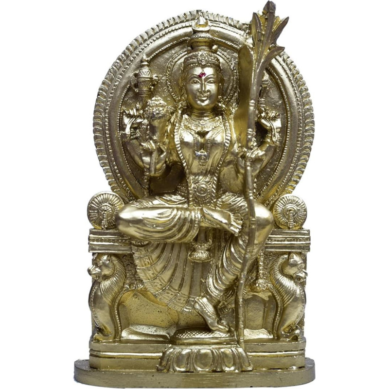 ZIG ZAG Sri Lalitha Tripura Sundari Devi Statue for Pooja Room, Home, Office and Temple Idol, Gold (7