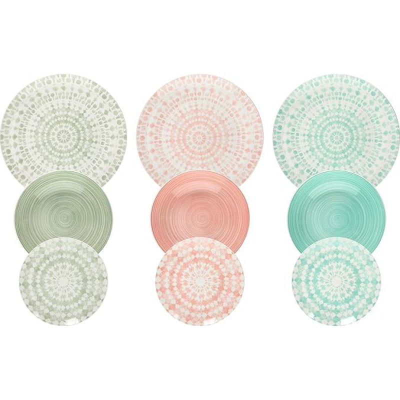 Tognana Gipsy Soft 18-Piece Dinner Set for 6 People, Porcelain, Multi-Colour