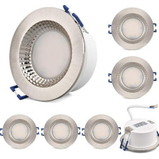 KYOTECH LED Recessed Spotlight Ultra Flat IP65 Bathroom Recessed Spotlight 6 W 230 V 500 LM Warm White 3000 K Wet Room Shower Recessed Spotlight Waterproof LED Recessed Light Bathroom Ceiling