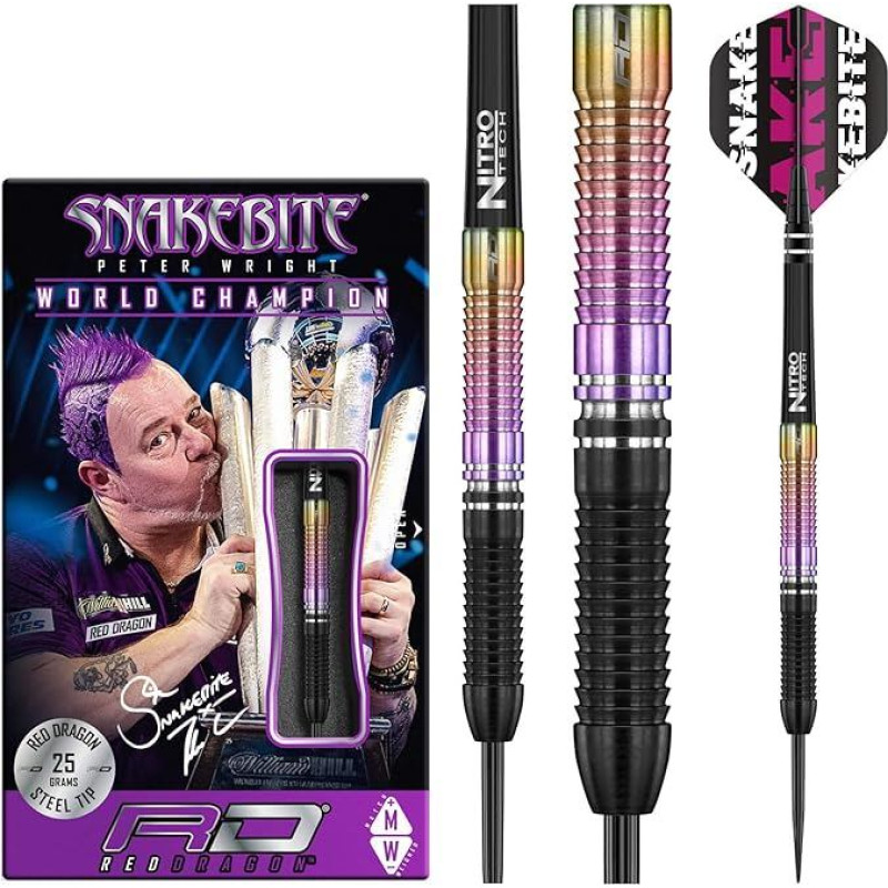 RED DRAGON Snakebite 2020 m. pasaulio čempionų volframo strėlytės, įskaitant skritulius ir kotus