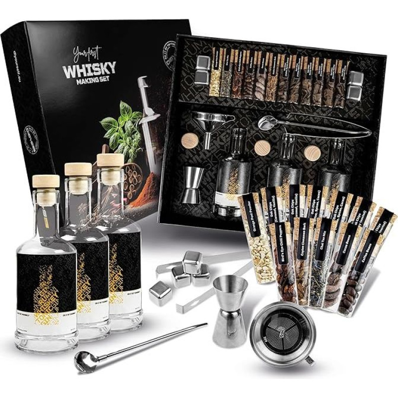 DIBYS DIY Whiskey Set Including 12 Natural Botanicals & Accessories | DIY Whiskey Spice Set | Gift Set for Whiskey Lovers | Whiskey Building Kit Including 4 Recipes