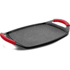 MGE - Grilio keptuvė / kepimo lėkštė su lygiu pagrindu mėsai ir mažiems grilio gabalėliams - skirta dujiniam, medžio anglių ir elektriniam griliui - neprideganti danga - grilio keptuvė / kepimo lėkštė - 47 x 29 cm