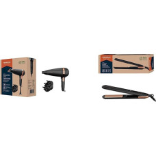 GRUNDIG Naturashine HD 7081 plaukų džiovintuvas su jonų funkcija, keramine apsauga ir Naturashine HS 7030 plaukų tiesintuvu, tiesintuvas