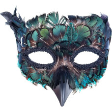 Cranight Venecijos kaukė Moterys Vyrai Maskarado kaukė Juoda plunksnų kaukė Raven kaukė karnavalo Fancy Dress Halloween Cosplay kostiumų aksesuarai