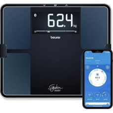 Beurer BF 915 Diagnostic Scale, Precise Body Analysis for up to 8 People, Measurement of Body Fat, with Illuminated XXL Display, Load Capacity up to 200 kg, Includes App Connection