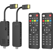 [2 rinkiniai] DVB-T2 imtuvas - Dcolor HDMI kabelinės televizijos lazdelė, H265 HEVC Main10 / PVR / HD 1080P / multimedija / USB WiFi [įskaitant nuotolinio valdymo pultą 2-in-1]