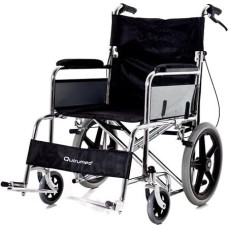 QUIRUMED Chromuotas plieninis sulankstomas vežimėlis transportui ir perkėlimui, lengvos rankenos stabdžiai ir rankiniai stabdžiai, atlenkiamas atlošas, lengvai sulankstomas pagyvenusiems žmonėms