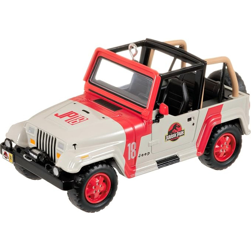Hallmark Keepsake 2023 The Car's The Star Jurassic Park 1992 Jeep Wrangler Metalinis ornamentas Kino dovanos