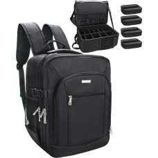 Cosmetic Case Backpack Extra Large Beauty Case Professional Travel Makeup Bag for Women Vanity Case Storage Organiser for Makeup Artists 3-Layer with 4 Small Cosmetic Makeup Bags