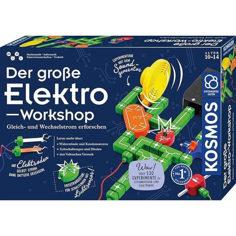 Kosmos 620820 The Large Electric Workshop, Explore DC and AC, Over 130 Experiments, Experiment Box for Children from 10-14 Years