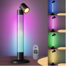 ALED LIGHT LED Ambience Table Lamp with IR Remote Control, Dimmable Top Reading Lamp, Music Sync & Dynamic Scene Mode, RGBW Lighting for Bedroom, Playroom, Living Room, Party