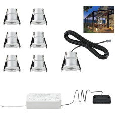 Mini LED Spotlight 12 V 3 W Patio Lighting Outdoor IP65 Recessed Spotlight Outdoor 2700 K/4000 K/5000 K, Ceiling Spotlights with Transformer, Recessed Light, Aluminium for Bathroom, Patio Roof, Set of