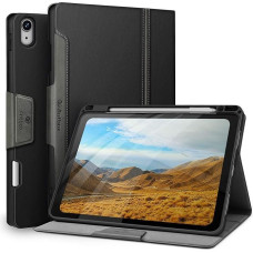 Antbox Leather Case for iPad Air 11 Inch 2024, iPad Air 5th/4th Generation (2022/2020) 10.9 Inch with Pen Holder, Auto Sleep/Wake Function, PU Leather Case Protective Cover (Black)